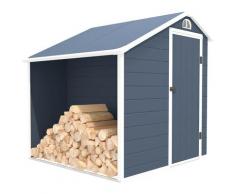 Gartenhaus aus Harz Gardiun Sylvana A- 3,92 m² mit äußere Kaminholzregal 204x192x204 cm Anthrazit