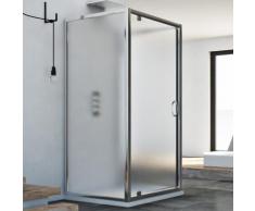 Sintesi Trio 1 Tür 3-seitige Duschkabine 90x75x90 ÖF. 75 CM H185 Strukturglas