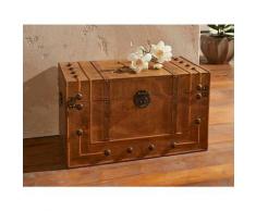 Holztruhe im Kolonial Stil, braun, 62x34x36 cm, Aufbewahrungstruhe