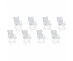 Auflage für Gartenstuhl 8er Set cremeweiß MAUI