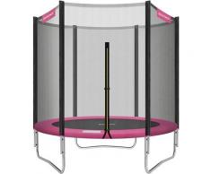 Trampolin Ø 183 cm, rundes Gartentrampolin mit Sicherheitsnetz, mit Leiter und gepolsterten