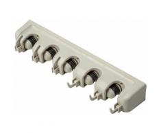 Gerätehalter mit 5 Klemmen - Wandhaken, Geräteschrank, Werkzeughalter - beige
