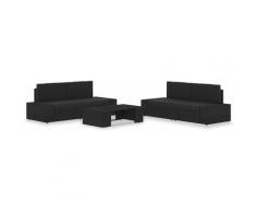 YOUTHUP 5-tlg. Garten-Lounge-Set Poly Rattan Schwarz