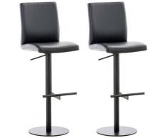 2er Set Barhocker Cadiz Kunstleder-schwarz-Schwarz