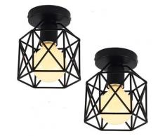 Stoex - 2PCS Retro Deckenlampe Cube Kronleuchter Kreative industrielle Deckenleuchte Antiker Metall