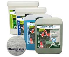 Aquality - 5er Teichpflege Komplettset (Perfekte Gartenteich-Pflege. Wasseraufbereiter,