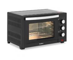 Minibackofen Kleinbackofen Miniofen Tischbackofen 1600 w 30 l Timer Zubehör - Schwarz