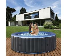 Bergen Outdoor Whirlpool aufblasbar 4 Personen neu 2022 Garten Pool Heizung (Anthrazit/Blau) - Mspa