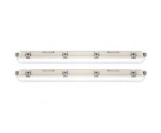2x LED Decken Wannenleuchte Lampe Länge 120cm 4000 Kelvin, 4320 Lumen Feucht- und Nassraumleuchte
