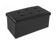 Faltbarer Sitzhocker aus Kunstleder mit Stauraum 80x40x40cm - Sitzwürfel, Sitztruhe, Hocker mit