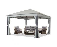Gartenpavillon 4x4m ALU PREMIUM ca. 220g/m² Dachplane wasserdicht, Pavillon Gartenzelt 4