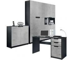 Vladon Büromöbel Logan, Arbeitszimmer Komplett-Set mit Schreibtisch, Kommode und 2 Schränken,