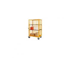 QUIPO Gitter-Etagenwagen - Doppelflügeltür - HxBxT 1700 x 1140 x 710 mm