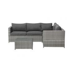 Lounge Set Rattan grau AVOLA