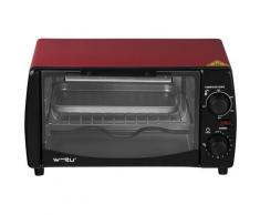 Mini Backofen mit Backblech, 800 Watt, 12 Liter rot BF08rt - rot - Woltu