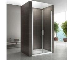 Duschtür 68-140 cm, Duschabtrennung aus 6 mm durchsichtigem ESG Sicherheitsglas mit