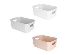Kunststoff-Aufbewahrungskorb mit Griffen, kleine, leichte Aufbewahrungsbox für Badezimmer, Küche,