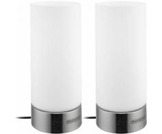 Tischlampe 2er Set Nachttischlampe Design Tischleuchte Touch 3 Helligkeitsstufen Wohnzimmerlampe