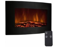 Costway Elektronische Kamin Wandkamin 900W/1800W Elektrokamin Wandmontage Heizung Ofen Kaminfeuer