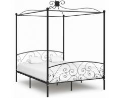 Himmelbett-Gestell Schwarz Metall 160 x 200 cm