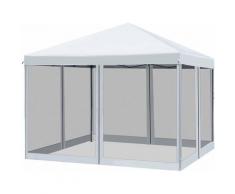 Outsunny - ® Faltpavillon Faltzelt mit Seitenwänden 3x3m Weiß - weiß