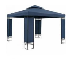 Pavillon Gartenzelt Gartenpavillon Lorca 3x3m Metall Wasserabweisend Luxus blau