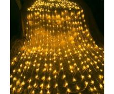 3x2m Wasserfluss Effekt Vorhang Regen Girlande LED Wasserfall Meteorschauer Regen Lichterkette