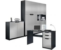 Vladon Büromöbel Logan, Arbeitszimmer Komplett-Set mit Schreibtisch, Kommode und 2 Schränken,