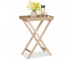 Tabletttisch Holz, Klapptisch Serviertablett abnehmbar, Beistelltisch Couch, HxBxT: 77,5x56,5x38,5