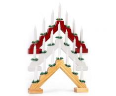 LED Adventsleuchter mit 7 LED-Kerzen - Batterie Advents Leuchter, Holz