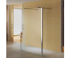 Walk In Dusche Duschwand Klarglas inkl. 2 Wandhalterungen W821 100x200cm