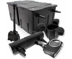 Set: Teichfilter 60000l SuperEco 80W Pumpe 18W UVC Teichklärer Springbrunnenpumpe Skimmer