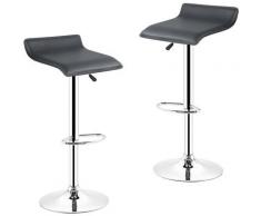 Barhocker Schwarz höhenverstellbar mit Rückenlehne und Armlehne 2er Set