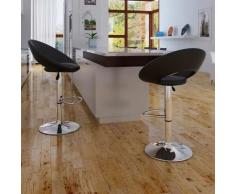 Barhocker 2 Stk. Schwarz Kunstleder