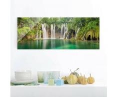 Bilderwelten - Glasbild - Wasserfall Plitvicer Seen - Panorama Quer Größe HxB: 50cm x 125cm