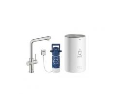 Grohe Red Duo Armatur und Boiler Größe M, L-Auslauf, Farbe: Supersteel - 30327DC1