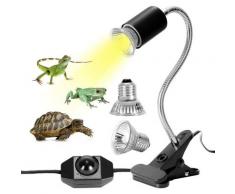 Dksfjkl - Schildkröten-Wärmelampen-Kit, Reptilien-Wärmelampe mit 2 UVA-UVB-Lampen, 25 w, 50 w,