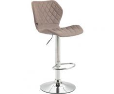 Barhocker Cork Stoff-taupe-Metall in Chromoptik