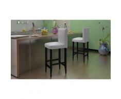 Barhocker 6 Stk. Weiß Kunstleder