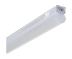 Ledkia - LED-Wannenleuchte mit integrierter T5 Röhre 18W 1200mm und Lichtschalter Batten Warmes