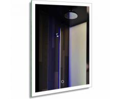 Badspiegel LED Spiegelleuchte 80x60CM Weiß 20W IP44 Wand Spiegel mit Beleuchtung 6000K (Typ3, 60 *