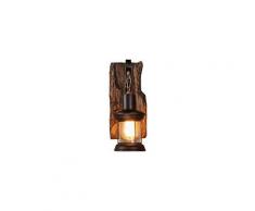 Langray - Wandleuchten / Wandfluter Vintage Holz Wandleuchte, Vintage Metallglas Wandleuchte E27
