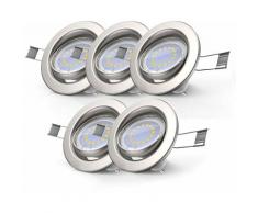 5x led Einbaustrahler dimmbar ohne Dimmer GU10 Decken-Spot Einbau-Leuchte