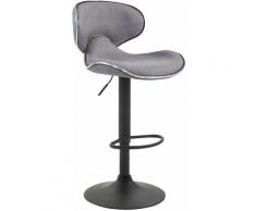 Barhocker Las Vegas V2 Stoff -hellgrau-Schwarz