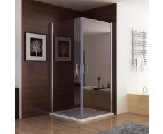 90x90x185cm Duschkabine Eckeinstieg 180° Schwingtür Duschwand Dusche mit 90x90cm Duschtasse