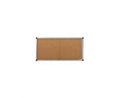 QUIPO Schaukasten, Schiebetüren - 27 (3 x 9) DIN-A4-Blätter - Naturkork-Rückwand
