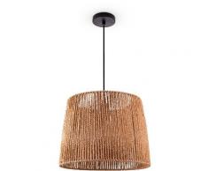 Pendelleuchte Esstisch Hängelampe Esszimmer Lampe E27 Papier Boho Rattan Pendelleuchte - Schwarz,