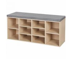 Schuhbank Schuhschrank mit Sitzkissen aus Holzspanplatte Flur Diele Schuhregal Bank 104 x 48 x 30cm