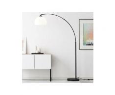 Bogenlampe - bis 166 cm höhenverstellbare Bogenstandleuchte, Ø 30 cm, Fußschalter, E27 Fassung für