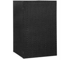 Mülltonnenbox für 1 Tonne Schwarz 76x78x120 cm Poly Rattan - Youthup